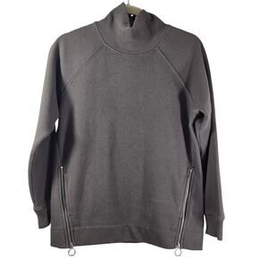 Athleta Cozy Karma Side Zip‎ Funnel Neck brown women's size XS